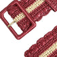 Dolce & Gabbana Maroon Elegance Canvas Waist Belt