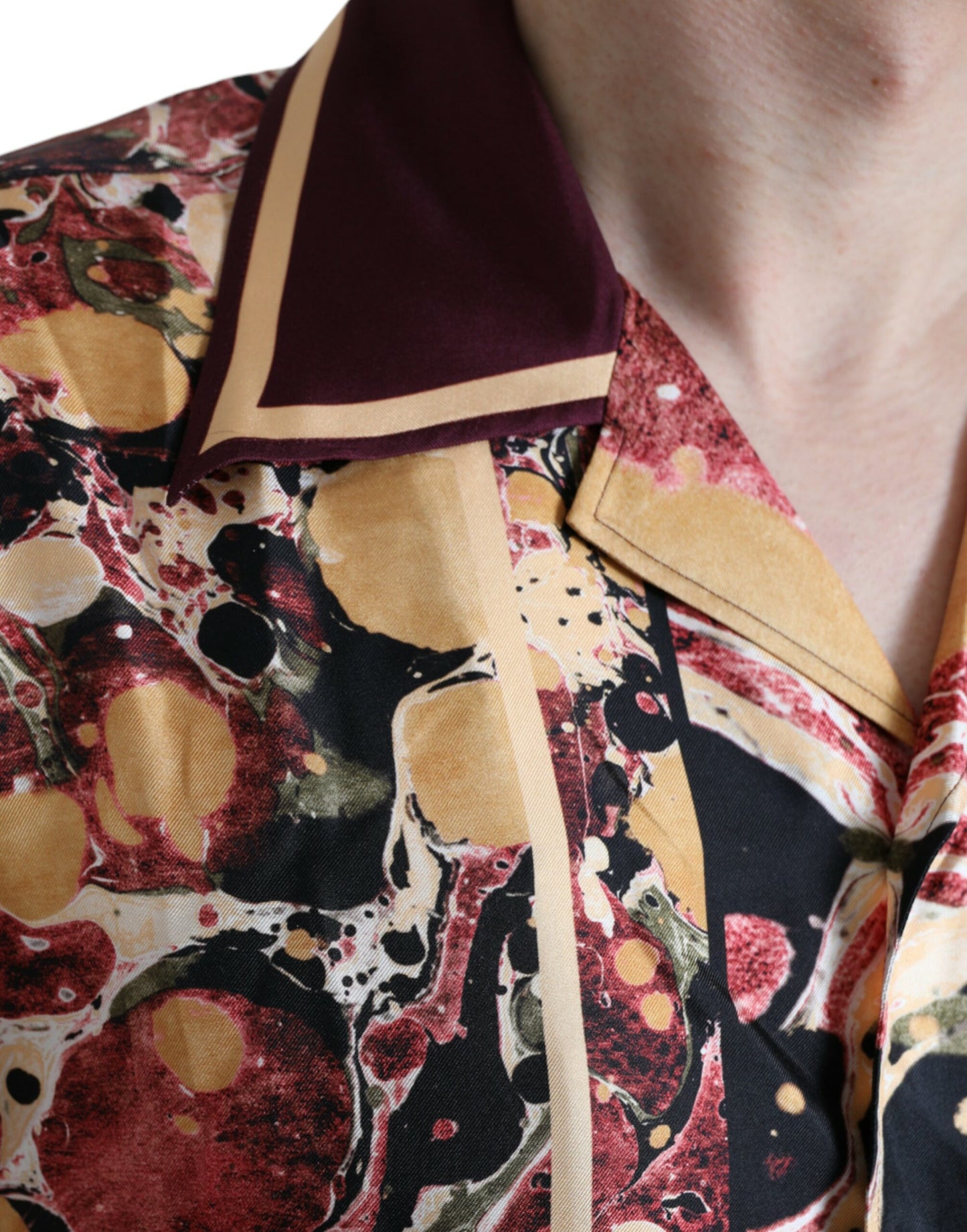 Dolce & Gabbana Multicolor Button Down Silk Shirt