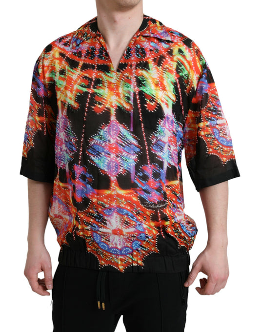 Dolce & Gabbana Multicolor Luminarie Print Cotton T-shirt
