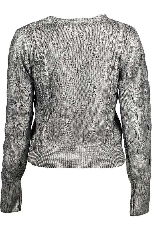 Desigual Chic Silver Tone Contrast Detail Sweater