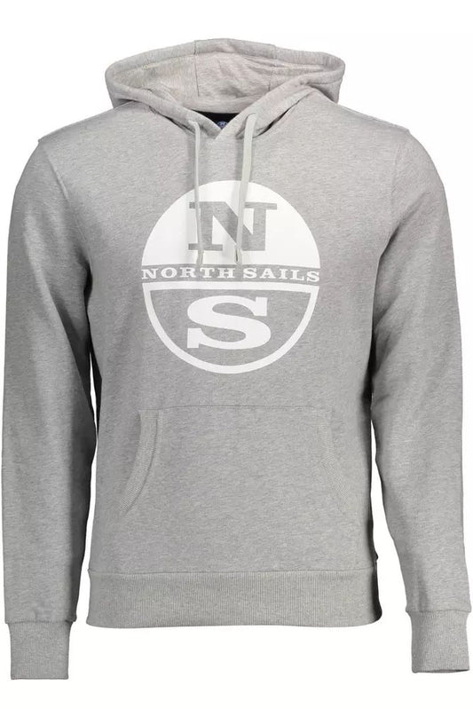 North Sails Chic Gray Hooded Cotton Sweatshirt