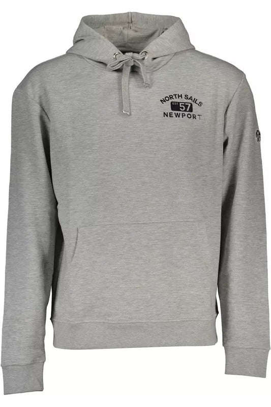 North Sails Chic Gray Hooded Sweatshirt with Print