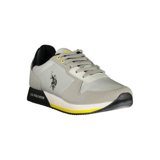 U.S. POLO ASSN. Stylish Gray Lace-Up Sports Sneakers
