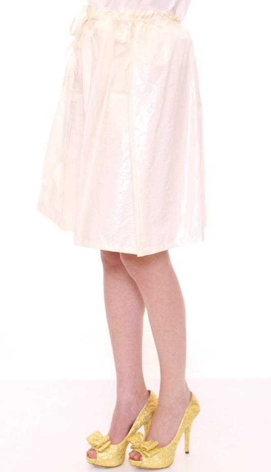 Licia Florio Elegant White Tie-Waist Skirt