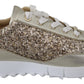 Jimmy Choo Antique Gold Glitter Leather Sneakers