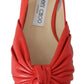 Jimmy Choo Chic Red Pointed Toe Leather Flats