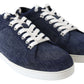 Jimmy Choo Chic Slip-On Blue Denim Suede Sneakers