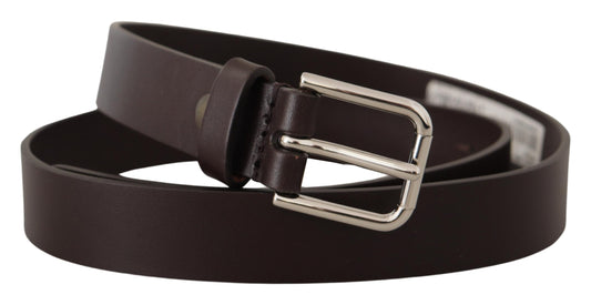 Dolce & Gabbana Elegant Leather Belt With Logo Buckle