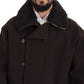 Dolce & Gabbana Elegant Dark Brown Shearling Coat Jacket