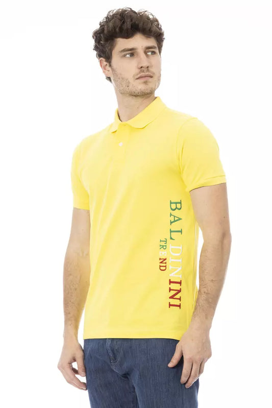 Baldinini Trend Chic Yellow Short Sleeve Cotton Polo