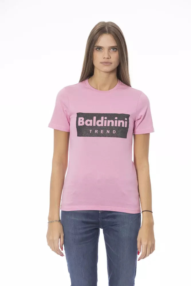 Baldinini Trend Chic Crew Neck Tee with Signature Print