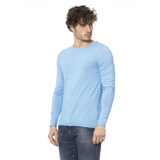 Distretto12 Elegant Light Blue Crewneck Cotton Sweater