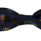 Dolce & Gabbana Exquisite Silk Bow Tie in Blue Flags Print