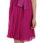 Dolce & Gabbana Elegant Fuchsia Pink Silk Bow Front Dress