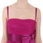 Dolce & Gabbana Elegant Fuchsia Pink Silk Bow Front Dress