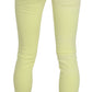 PINKO Chic Yellow Low Waist Skinny Casual Trousers