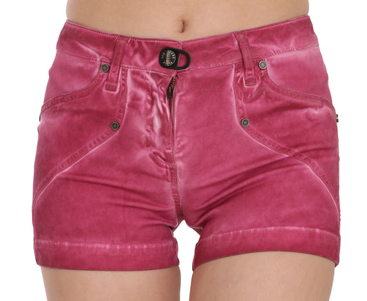 PLEIN SUD Chic Pink Washed Denim Shorts