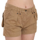 PLEIN SUD Chic Brown Mid Waist Mini Shorts