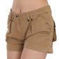 PLEIN SUD Chic Brown Mid Waist Mini Shorts