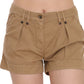 PLEIN SUD Chic Brown Mid Waist Mini Shorts