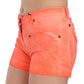 PLEIN SUD Chic Orange Mid Waist Mini Shorts