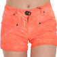 PLEIN SUD Chic Orange Mid Waist Mini Shorts