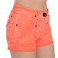 PLEIN SUD Chic Orange Mid Waist Mini Shorts