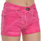 PLEIN SUD Chic Pink Mid Waist Mini Shorts