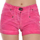 PLEIN SUD Chic Pink Mid Waist Mini Shorts