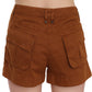 PLEIN SUD Chic Brown Mid Waist Mini Shorts