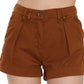 PLEIN SUD Chic Brown Mid Waist Mini Shorts