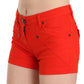 PLEIN SUD Chic Mid Waist Mini Shorts in Vibrant Orange