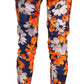 LANACAPRINA Floral Print Skinny Mid-Waist Pants