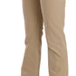 Just Cavalli Beige Mid Waist Straight Leg Pants