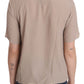 Dolce & Gabbana Elegant Beige Silk Blend Crew Neck Blouse