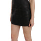 John Richmond Studded Black Leather Mini Sheath Dress