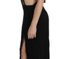 John Richmond Elegant Flare Maxi Evening Dress with Crystal Accents