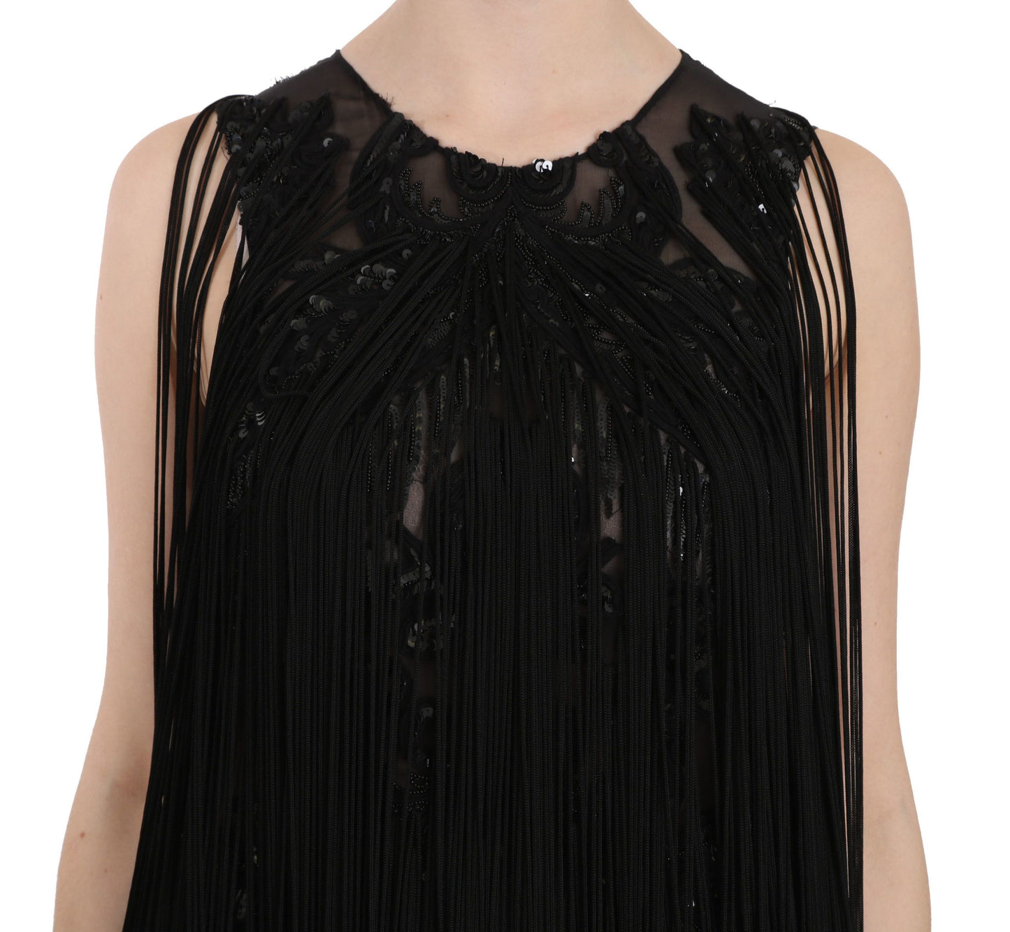 John Richmond Sheer Sequined Maxi Elegance Dress