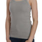 PINK MEMORIES Elegant Sleeveless Grey Cotton Blouse