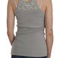 PINK MEMORIES Elegant Sleeveless Grey Cotton Blouse