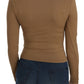 GF Ferre Elegant Brown Fitted Blouse for Sophisticated Evenings