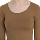 GF Ferre Elegant Brown Fitted Blouse for Sophisticated Evenings