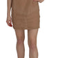 PINK MEMORIES Elegant Brown Shift Mini Dress