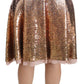 Dolce & Gabbana Gold Sequined High Waist Skirt