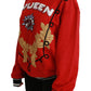 Dolce & Gabbana Radiant Red Sequined Crew Neck Sweater