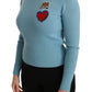 Dolce & Gabbana Queen Heart Beaded Wool Sweater