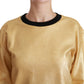 Dolce & Gabbana Elegant Gold Crew Neck Cotton Sweater