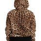 Dolce & Gabbana Elegant Leopard Print Hooded Sweater