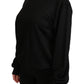 Dolce & Gabbana Elegant Black Cotton Crew Neck Pullover Sweater