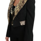 Dolce & Gabbana Opulent Black Gold Floral Jacket and Vest Ensemble